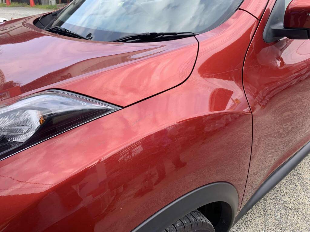 福岡市城南区のお客様か日産デュークの板金塗装依頼2